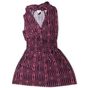 Vibrant Pink and Black Geometric shirt